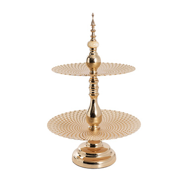 Cake Stand - Cupcake Stand 2 Tier Gold (38x58cmH)