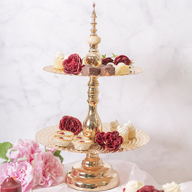 Cupcake Stand 2 Tier Gold (38x58cmH)