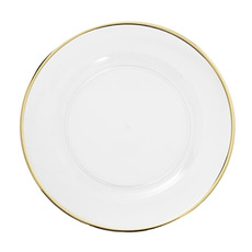 Charger Plates - Clear Charger Plate with Gold Edge (33cmD)
