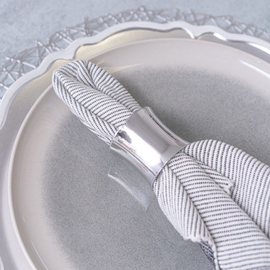 Cylinder Napkin Ring Pack 4 Silver (5x5x4.5cmH)