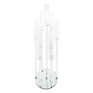 Candelabras - Acrylic Candelabra 10 Glass Candle Holders Clear (109cmH)