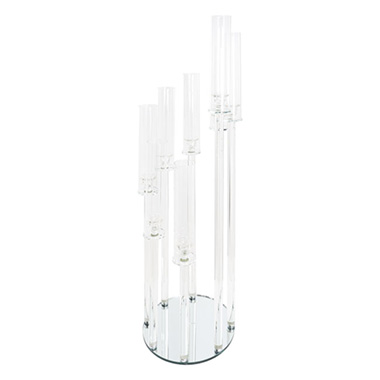 Candelabras - Acrylic Spiral Candelabra 8 Glass Candle Holders (109cmH)
