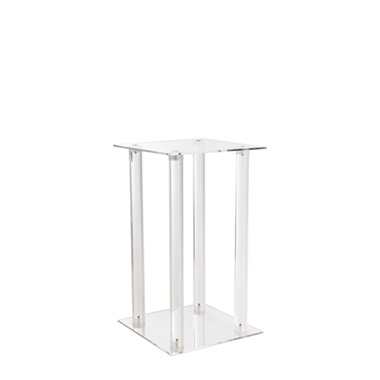 Wedding Centrepieces - Acrylic Centrepiece Square Flower Stand Clear (25x25x50cmH)