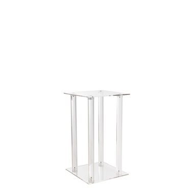 Wedding Centrepieces - Acrylic Centrepiece Square Flower Stand Clear (20x20x35cmH)