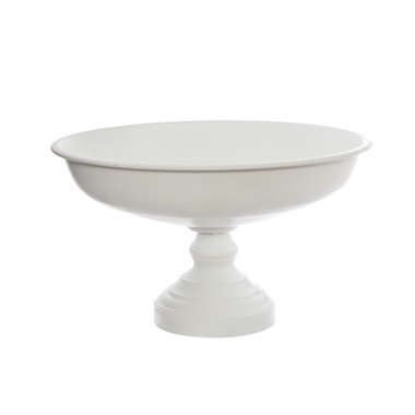 Metal Bowl Footed White (40x23.5cmH)