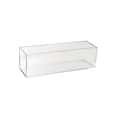 Wedding Centrepieces - Crystal Glass Rectangle Low Rise Trough Clear (40x12cmH)