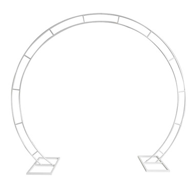Arch Circle Event Double Row Frame White (2.7mWx2.4mH)