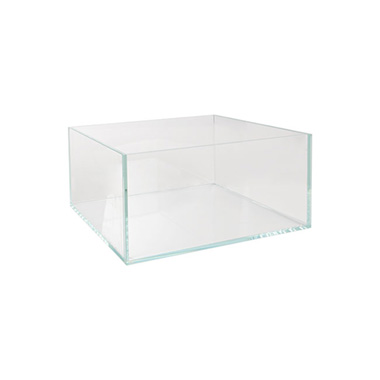 Wedding Centrepieces - Crystal Glass Square Trough Clear (30x15cmH)