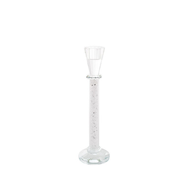Candelabras - Crystal Glass Dinner Candle Holder Clear (25cmH)