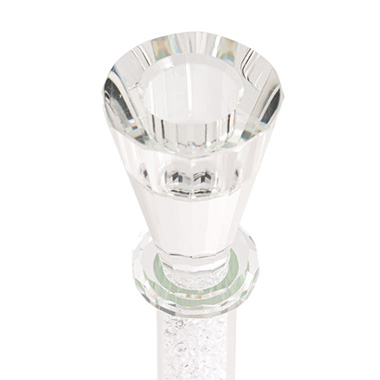 Crystal Glass Dinner Candle Holder Clear (30cmH)