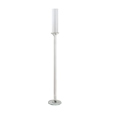 Candelabras - Crystal Glass Single Pillar Candle Holder Clear (124cmH)