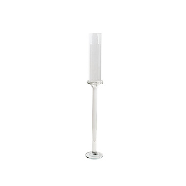 Candelabras - Crystal Glass Single Pillar Candle Holder Clear (80cmH)