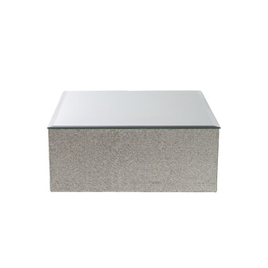 Mirror Diamond Square Platform Riser Silver (30x30x12cmH)