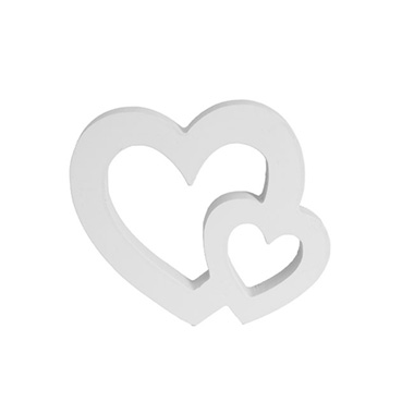 Wooden Love Heart Matte White (18cmH)