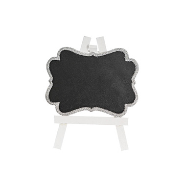 Place Card Holders - Mini Chalkboard Glitter Frame Silver Pack 2 (12.5x14.5cmH)