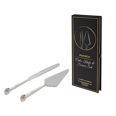 Diamante Heart Cake Knife Set (23Wx340mmL & 70Wx290mmL)