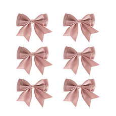 Wedding Car Ribbon - Pre Made Mini Bow Pack 6 Pink (9.5cmWx8.5cmH)