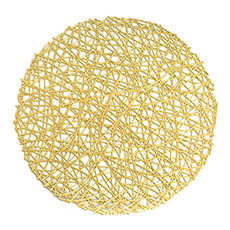 Table Placemats - Wedding Table Placemat Set 2 Round Gold (38cmD)