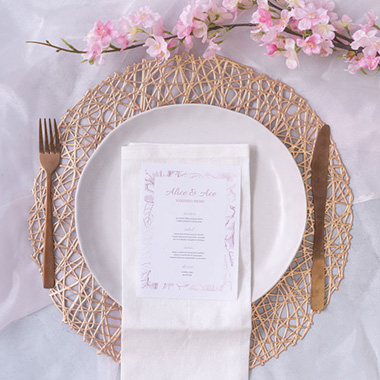 Wedding Table Placemat Set 2 Round Rose Gold (38cmD)