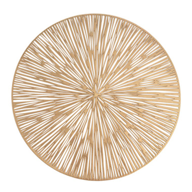 Table Placemats - Table Placemat Round Set 2 Round Gold (38cmD)