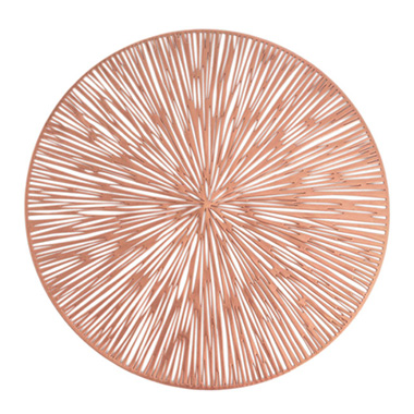 Table Placemats - Table Placemat Round Set 2 Round Rose Gold (38cmD)