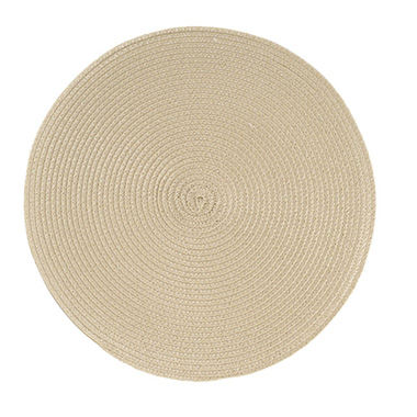 Table Placemats - Otis Round Table Placemat Set 2 Round Beige (38cmD)