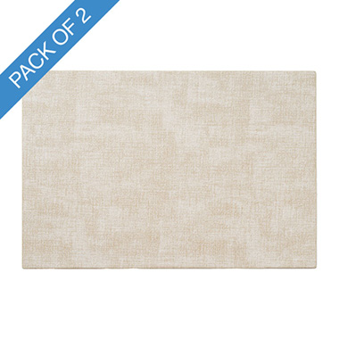 Table Placemats - Rectangle Table Placemat Set 2 Washed Beige (43x30cmH)
