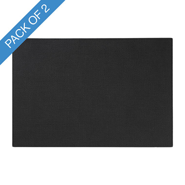 Table Placemats - Rectangle Table Placemat Set 2 Black (43x30cmH)