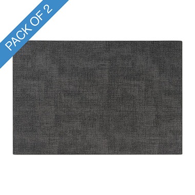 Table Placemats - Rectangle Table Placemat Set 2 Washed Grey (43x30cmH)