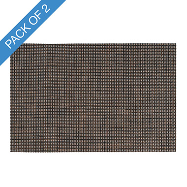 Table Placemats - Rectangle Woven Table Placemat Set 2 Coffee Brown (45x30cmH)