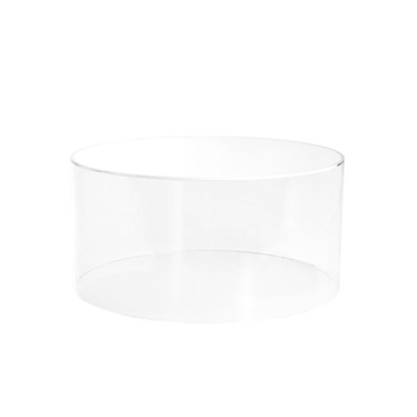  - Acrylic Hamper Box & Table Riser Round Clear (30cmDx15cmH)