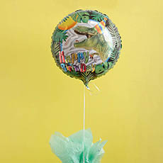 Foil Balloon 18 (42.5cm Dia) Happy Birthday Dinosaur