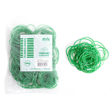 Rubber Bands Green Bag 100g Size 16 (60mmLx1.5mmW)