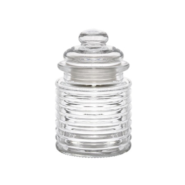 Candle Jars - Glass Mini Jar Circles with Lid Clear (7.5Dx12cmH)