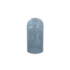 Coloured Glass Vases - Glass Bubble Bud Vase Grey Blue (9Dx17cmH)