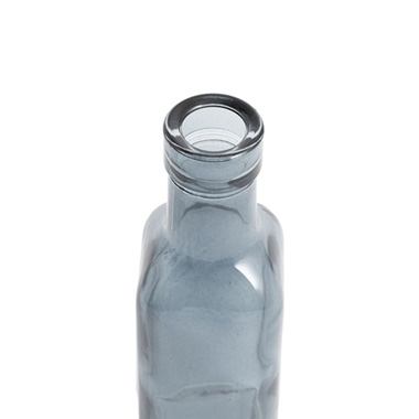Glass Vintage Bottle Square Bud Vase French Blue (4.7x16cmH)