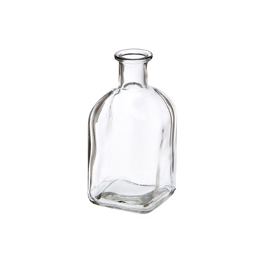 Glass Bottles - Glass Vintage Bottle Celine Square Clear (6.5x13.5cmH)