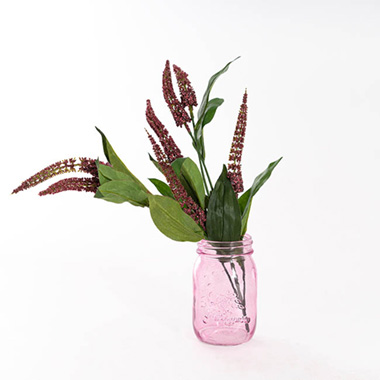 Mason Jars - Glass Mason Jar Medium Tint Pink (8.5x13.5cmH)