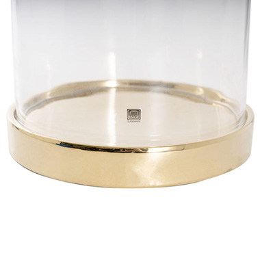 Glass Cloche Dome Terrarium Golden Base (28Dx42cmH)
