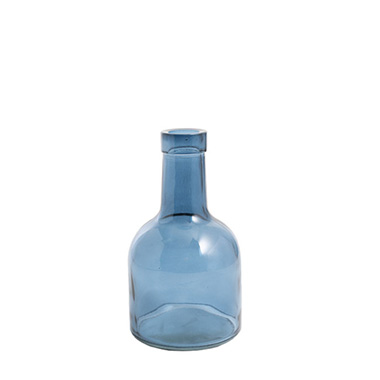 Glass Bottles - Glass Vintage Bottle Buds Vase French Blue (3TDx8.4BDx15cmH)
