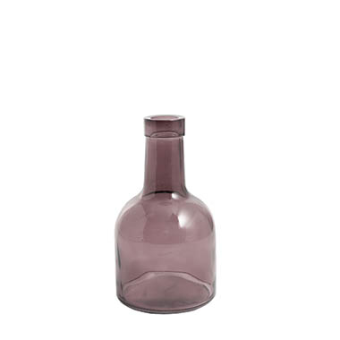 Glass Vintage Bottle Bud Vase Dk Brown (3.3TDx8.4BDx15cmH)