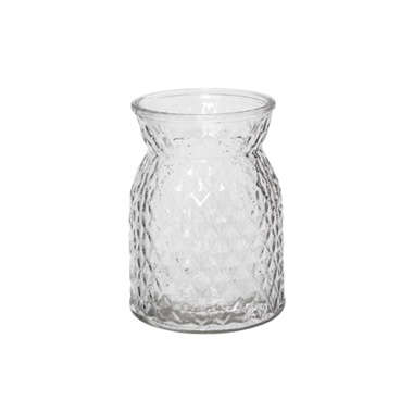 Recycled Style Glass Vases - Glass Ann Posy Bottle Clear (12x16cmH)