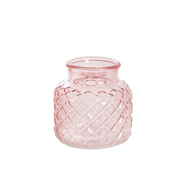 Recycled Style Glass Vases - Glass Ann Bottle Small Tint Pink (12.3x12cmH)