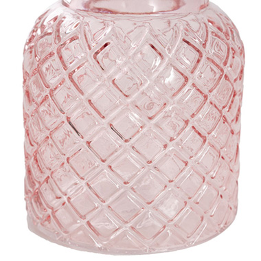 Glass Ann Bottle Light Pink (14x16cmH)