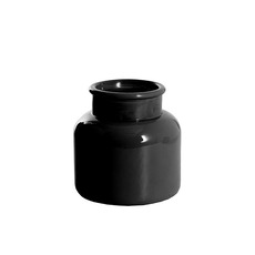 Recycled Style Glass Vases - Glass Botany Bottle Mini Glossy Black (12x12cmH)