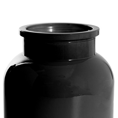 Glass Botany Bottle Glossy Black (14x16cmH)