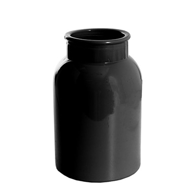 C Glass Vases - Recycled Style Glass Vases - Glass Botany Bottle Large Glossy Black (16x25cmH)