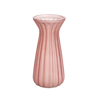 Recycled Style Glass Vases - Glass Lynne Posy Vase Matte Pink (10x11x22cmH)