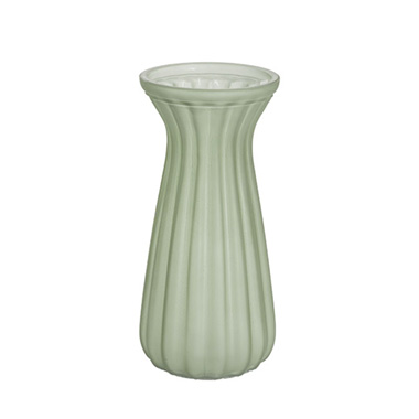 Recycled Style Glass Vases - Glass Lynne Posy Vase Matte Sage (10x11x22cmH)