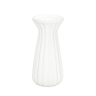 Recycled Style Glass Vases - Glass Lynne Posy Vase Matte Frosted White (10x11x22cmH)